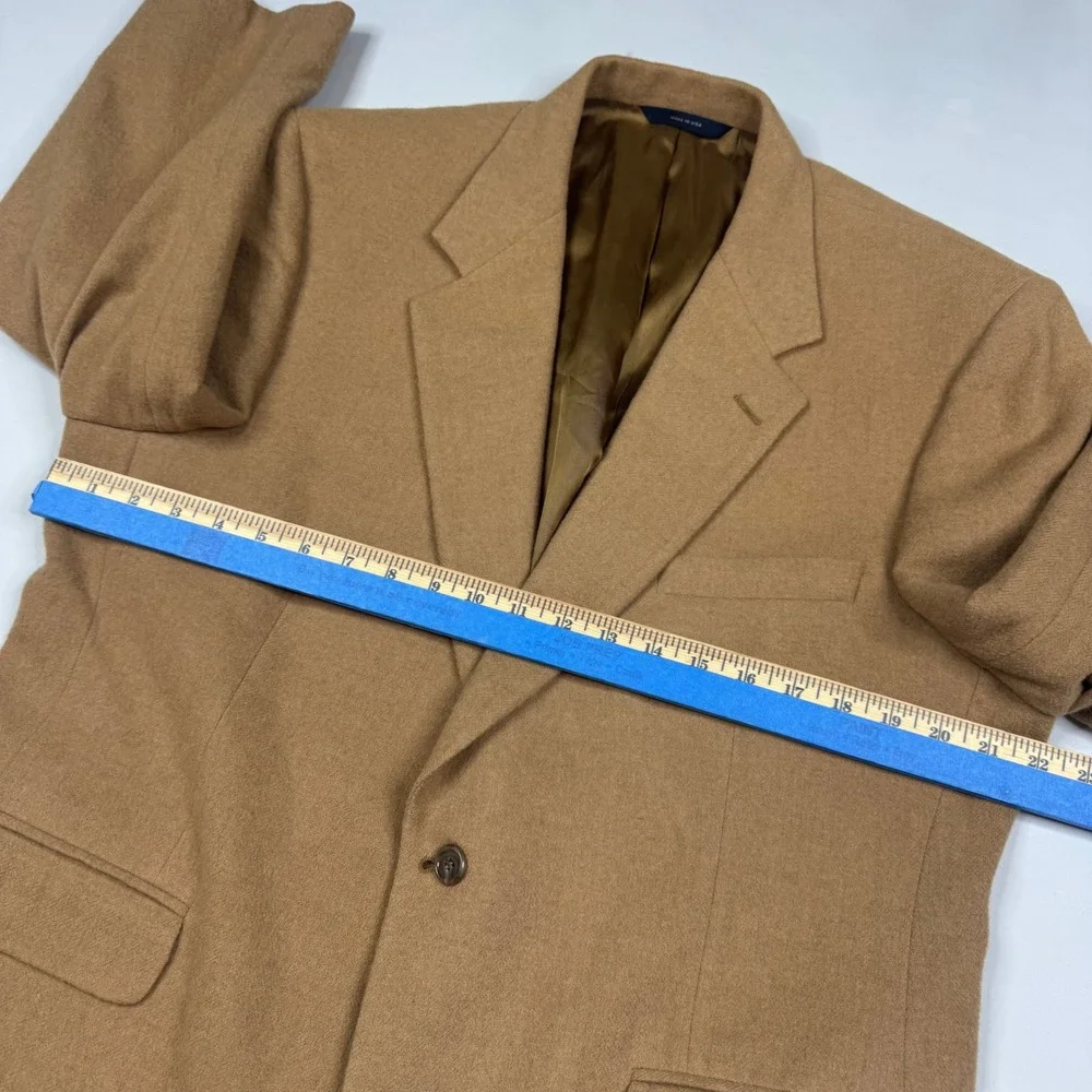 Brooks Brothers Camel Hair Blazer Mens 44 Short Tan 2 Button Sport Coat USA